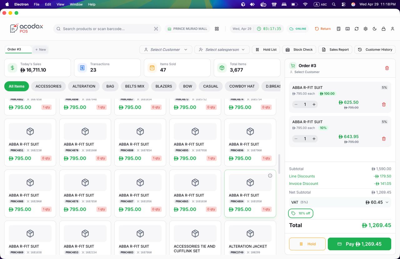Acodax POS Interface