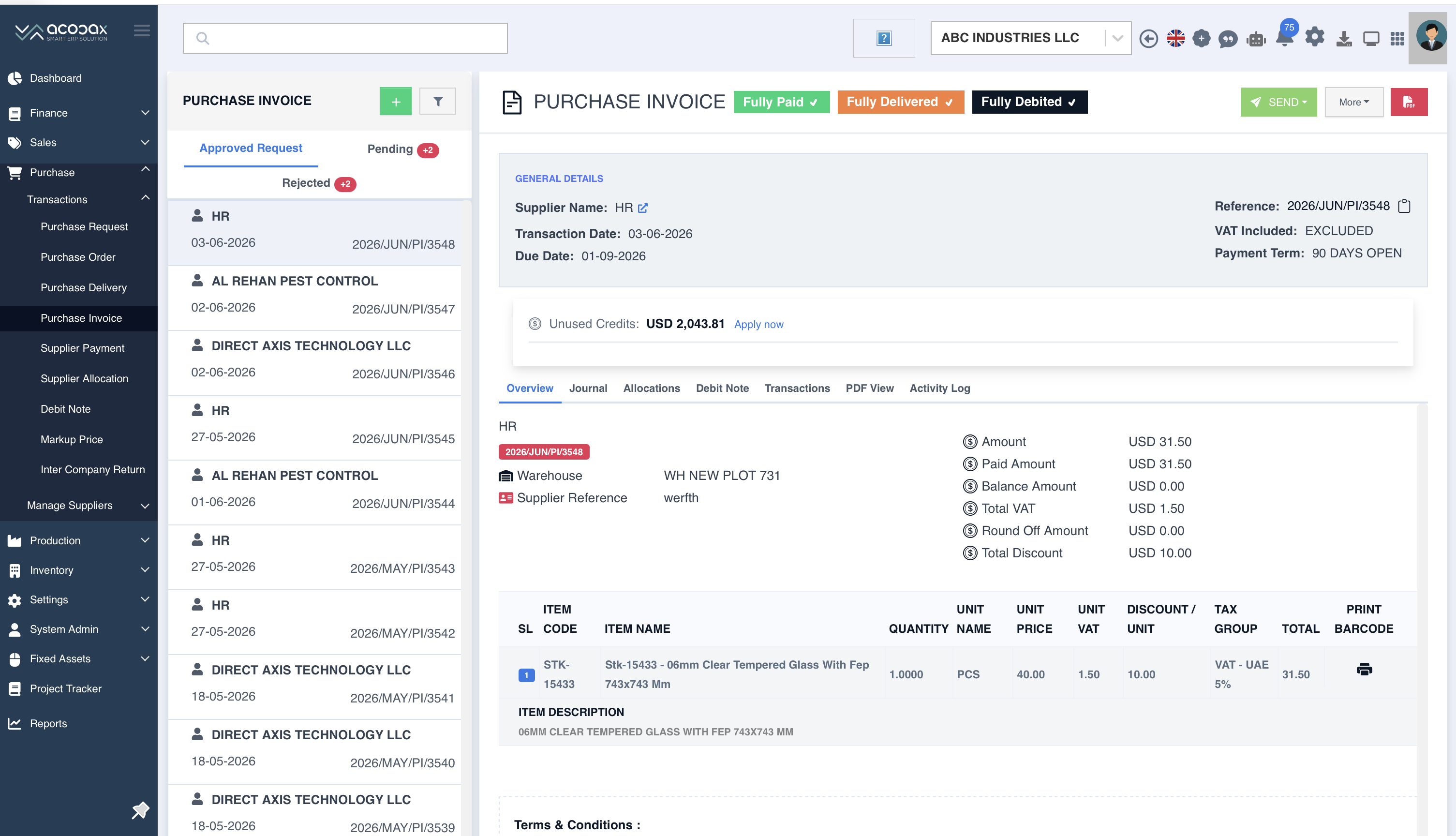 Purchase Invoice