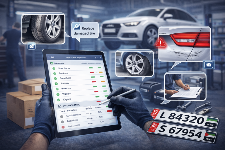 Digital vehicle inspection system in garage ERP for accurate vehicle check reports