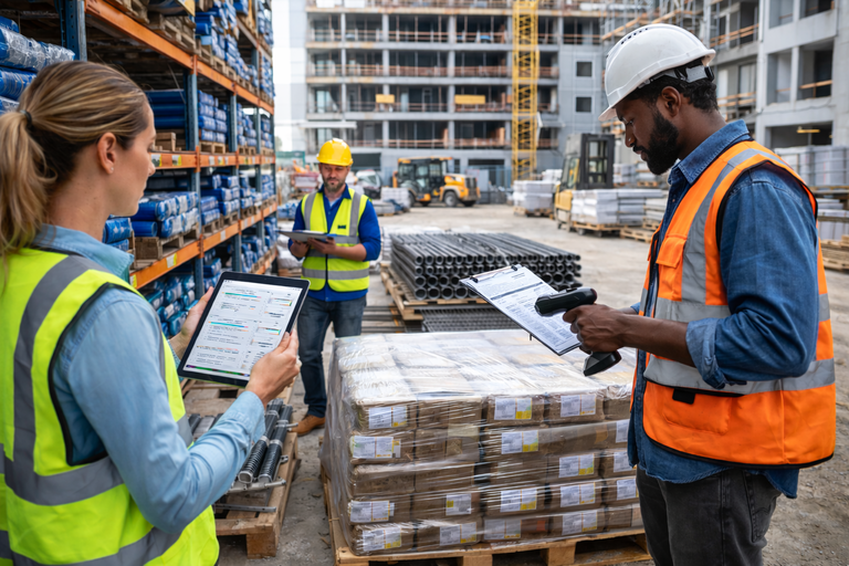 Material and site inventory management system in contracting ERP for stock tracking