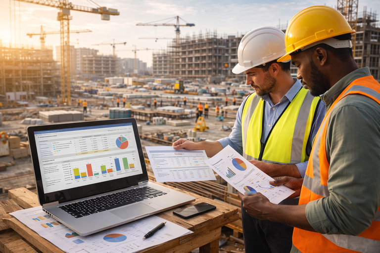 Financial oversight and reporting system in construction ERP with project-wise insights