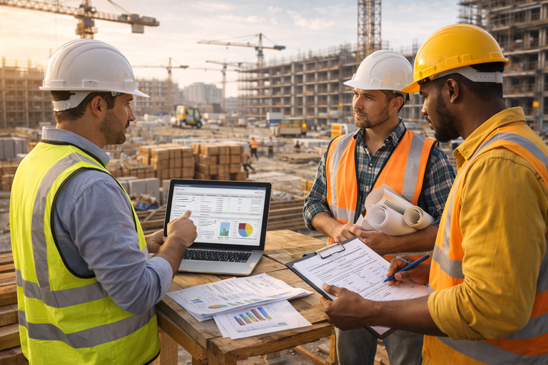 Vendor and subcontractor coordination system in construction ERP for site management