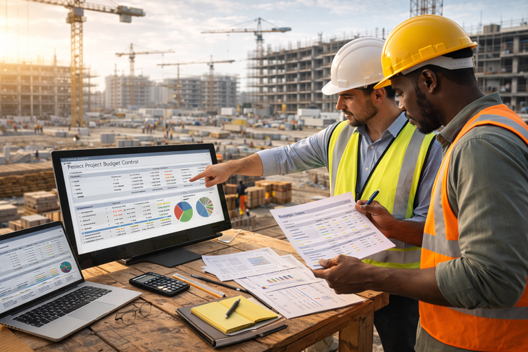 Site-wise cost and budget control system in construction ERP for expense tracking