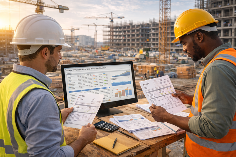 Billing and payment visibility system in construction ERP for stage-wise billing